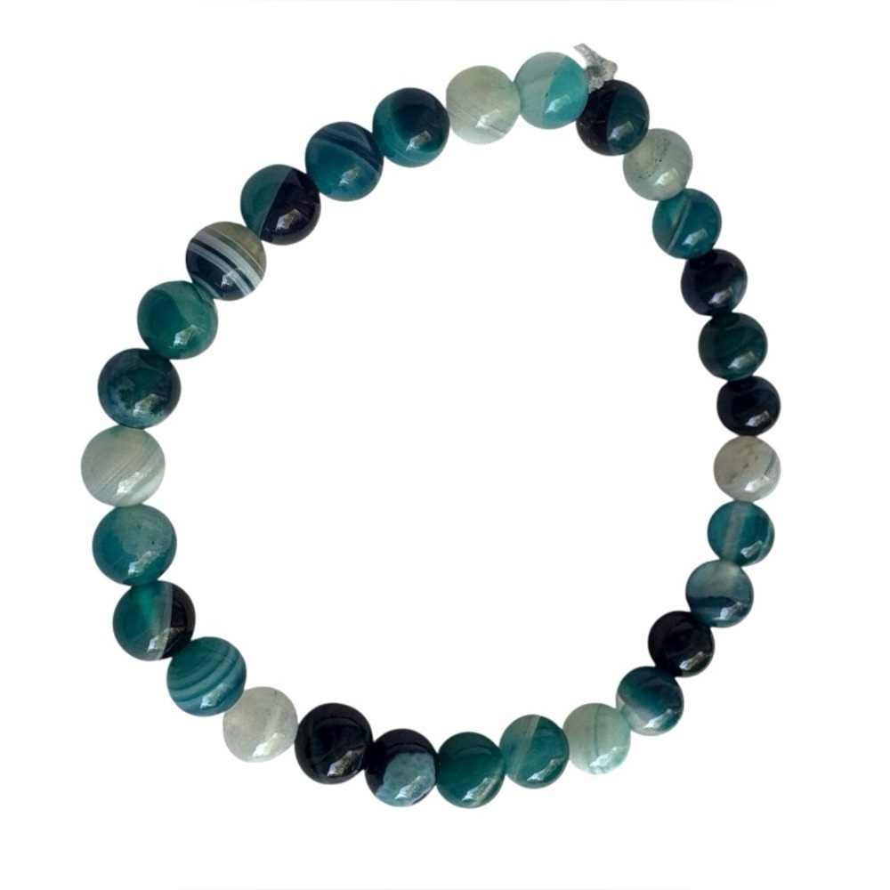 Natural Stone, Sea glass, Crystal and Czech Glass Beaded Stretch Bracelets. - Picture 5 of 15
